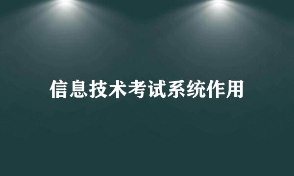 信息技术考试系统作用