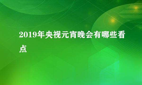 2019年央视元宵晚会有哪些看点