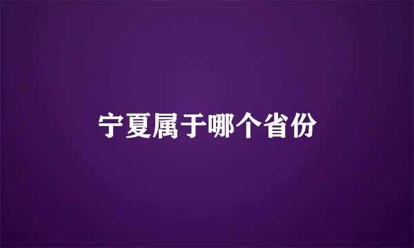 宁夏属于哪个省份