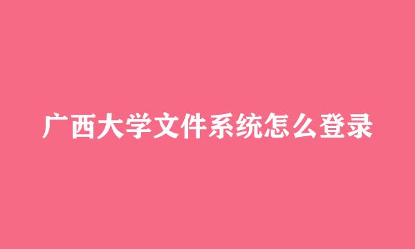 广西大学文件系统怎么登录