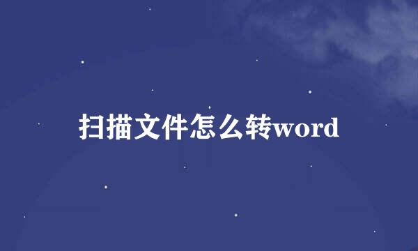 扫描文件怎么转word