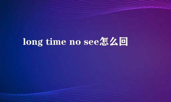 long time no see怎么回