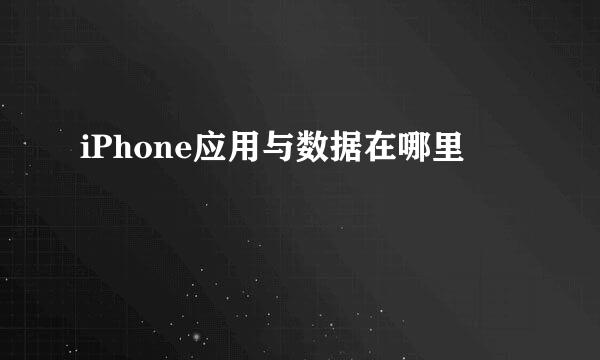 iPhone应用与数据在哪里