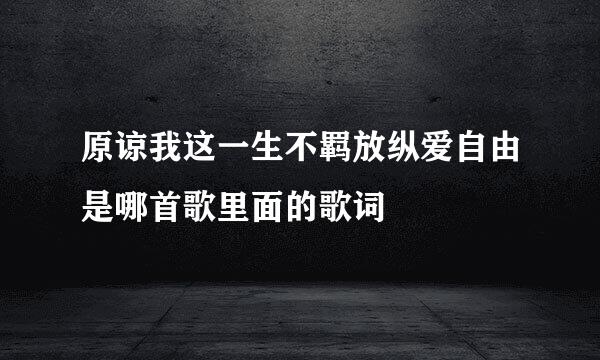 原谅我这一生不羁放纵爱自由是哪首歌里面的歌词