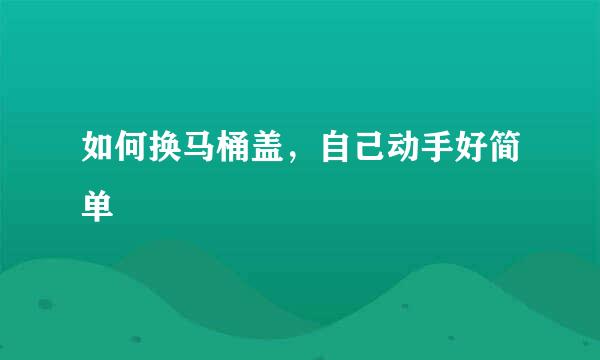 如何换马桶盖，自己动手好简单