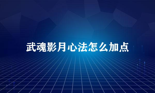 武魂影月心法怎么加点