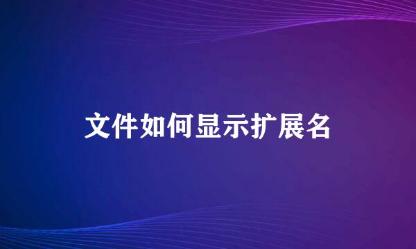 文件如何显示扩展名