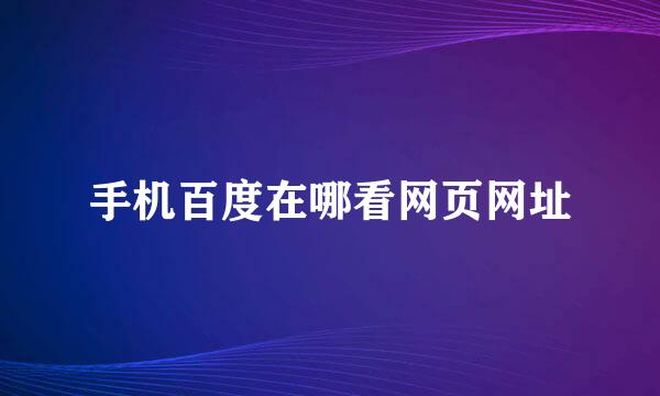 手机百度在哪看网页网址