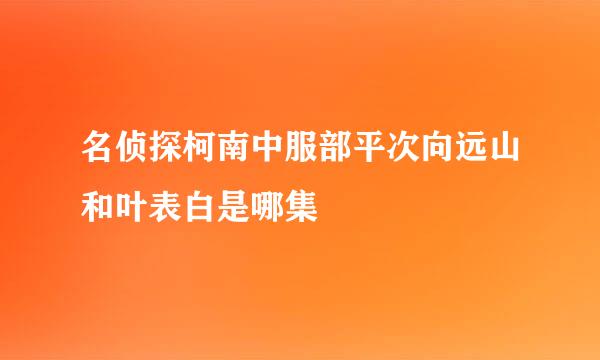 名侦探柯南中服部平次向远山和叶表白是哪集