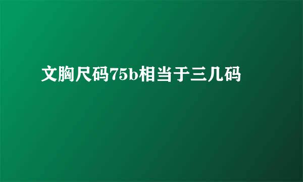 文胸尺码75b相当于三几码