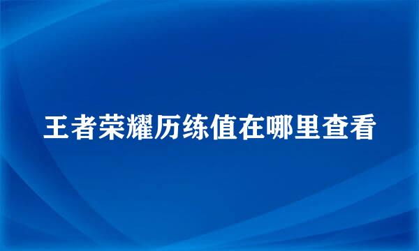 王者荣耀历练值在哪里查看