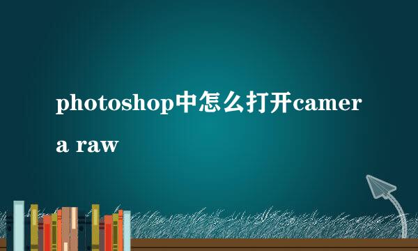 photoshop中怎么打开camera raw