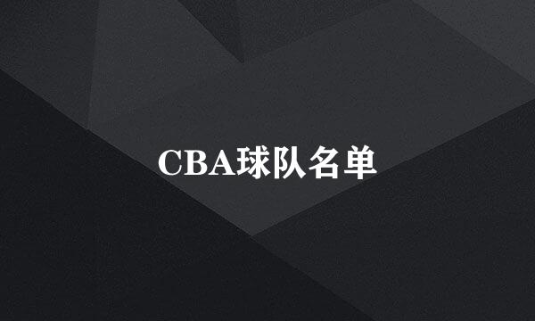 CBA球队名单