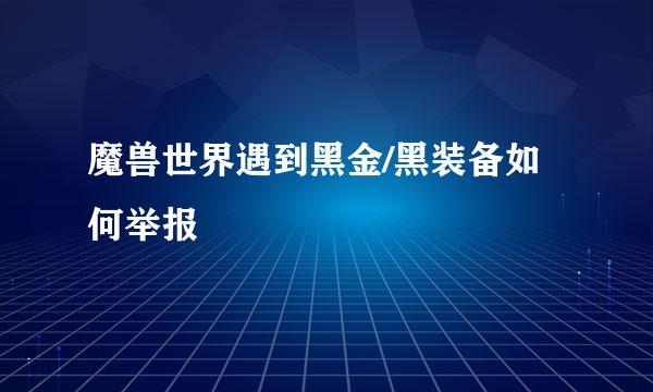 魔兽世界遇到黑金/黑装备如何举报