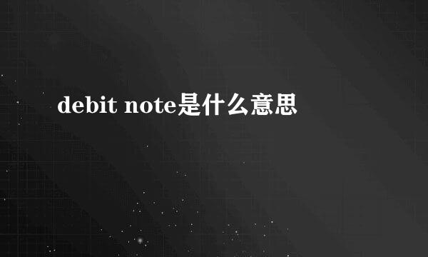 debit note是什么意思