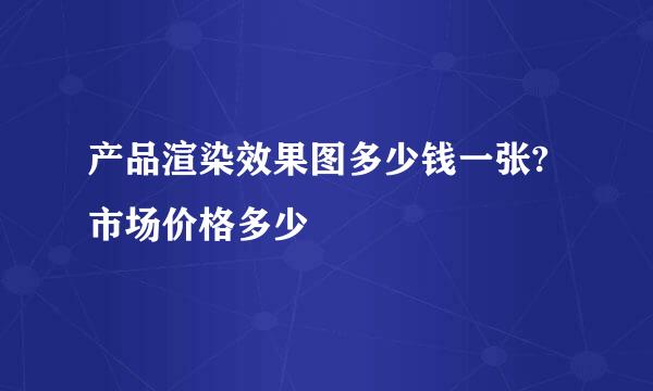 产品渲染效果图多少钱一张?市场价格多少