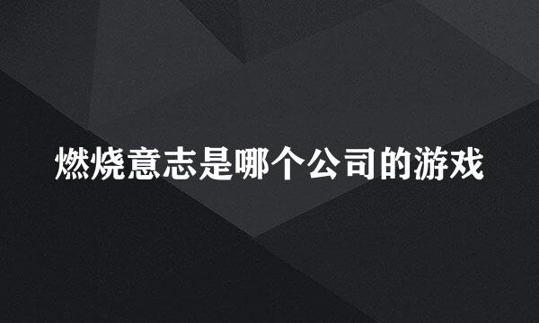 燃烧意志是哪个公司的游戏