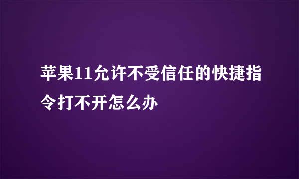 苹果11允许不受信任的快捷指令打不开怎么办