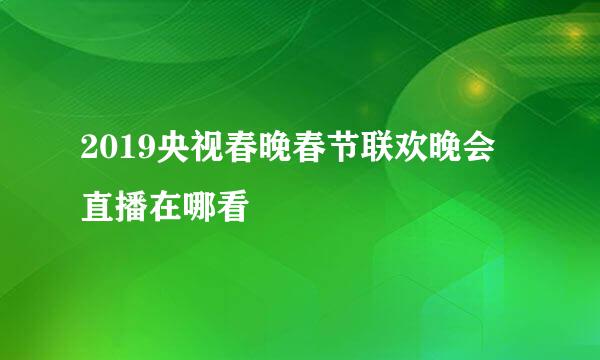 2019央视春晚春节联欢晚会直播在哪看