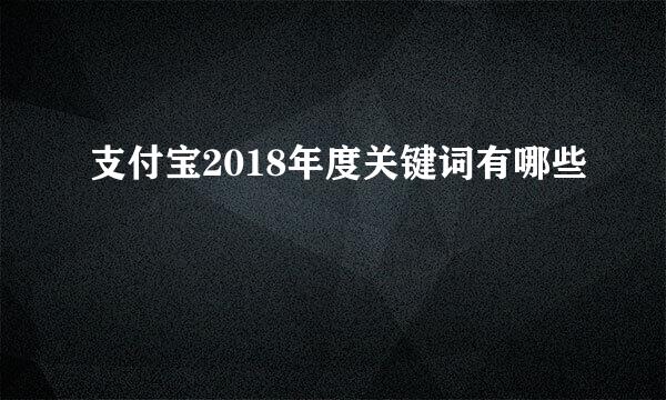 支付宝2018年度关键词有哪些