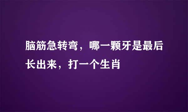 脑筋急转弯，哪一颗牙是最后长出来，打一个生肖