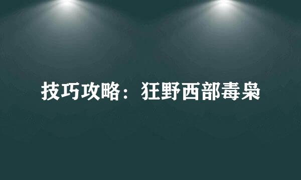 技巧攻略：狂野西部毒枭