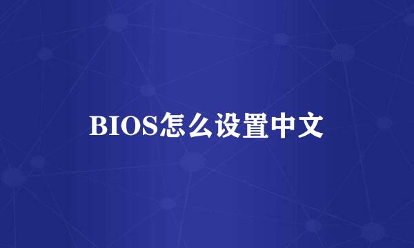 BIOS怎么设置中文