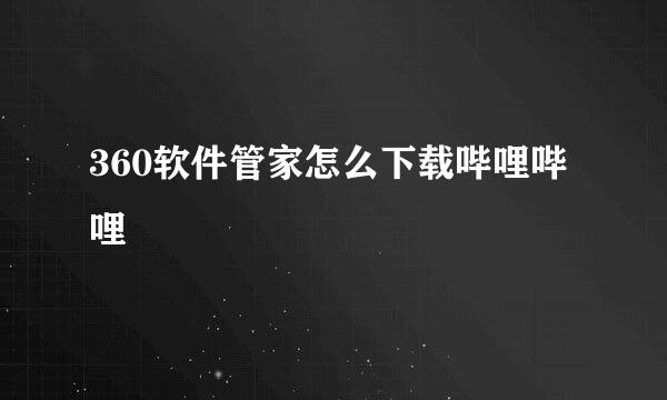 360软件管家怎么下载哔哩哔哩