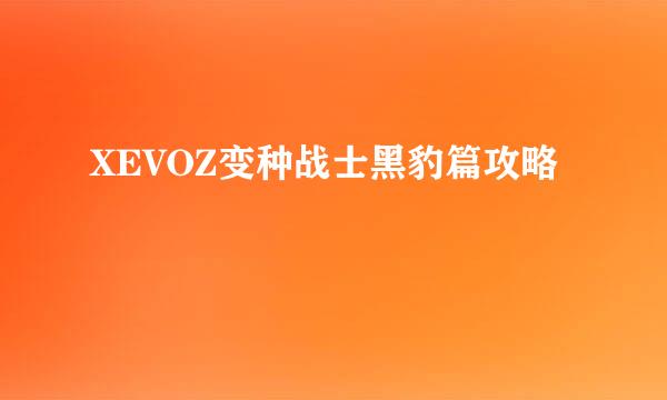 XEVOZ变种战士黑豹篇攻略