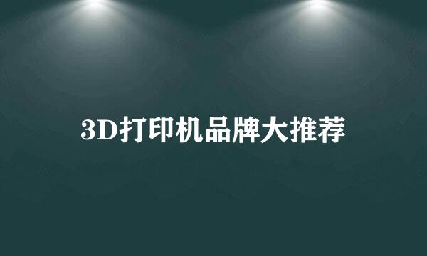 3D打印机品牌大推荐