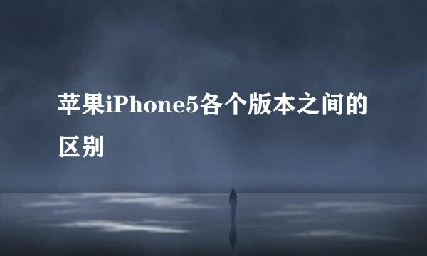 苹果iPhone5各个版本之间的区别