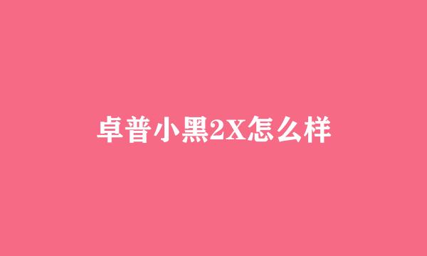 卓普小黑2X怎么样