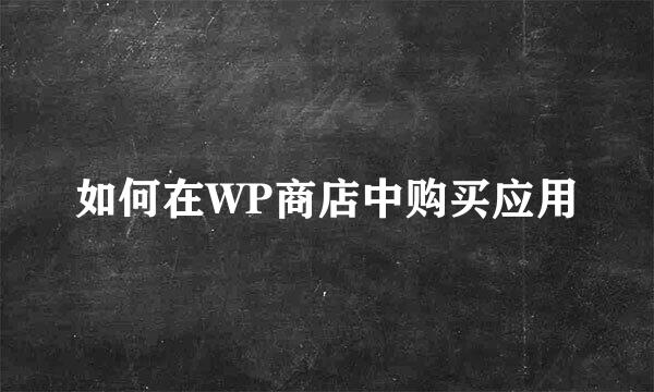 如何在WP商店中购买应用