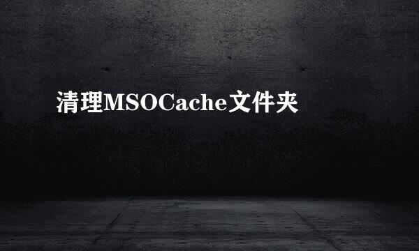 清理MSOCache文件夹