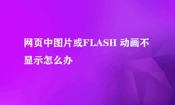 网页中图片或FLASH 动画不显示怎么办