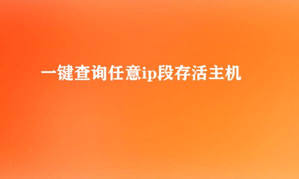 一键查询任意ip段存活主机