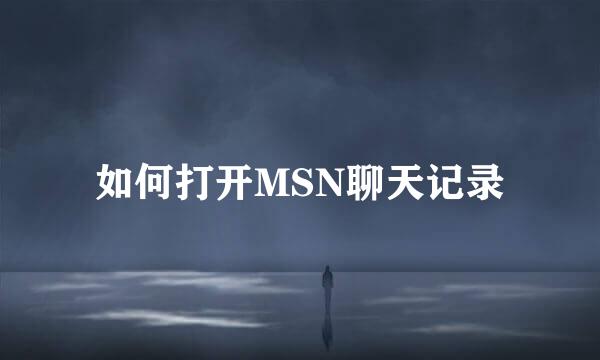 如何打开MSN聊天记录