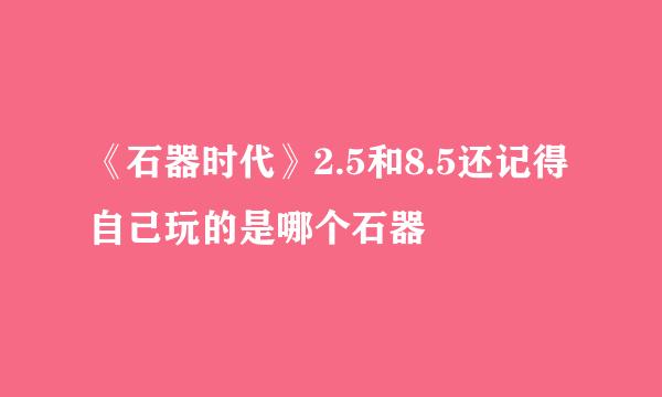 《石器时代》2.5和8.5还记得自己玩的是哪个石器