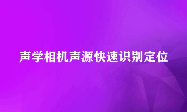 声学相机声源快速识别定位