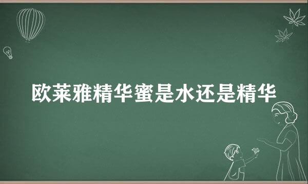 欧莱雅精华蜜是水还是精华