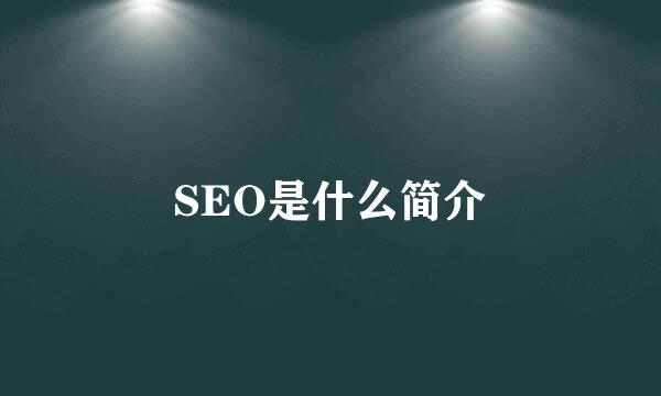 SEO是什么简介