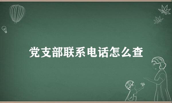 党支部联系电话怎么查