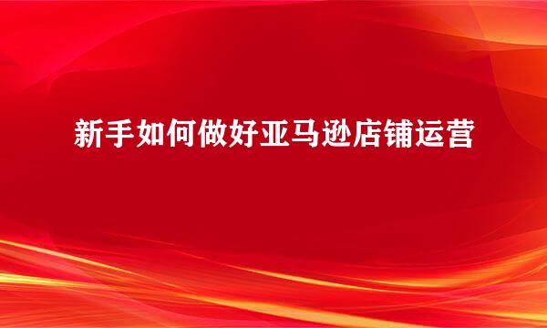 新手如何做好亚马逊店铺运营