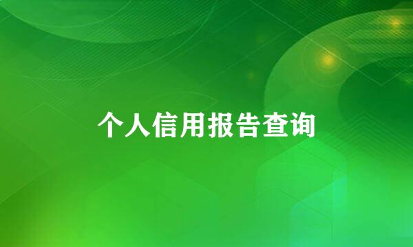 个人信用报告查询