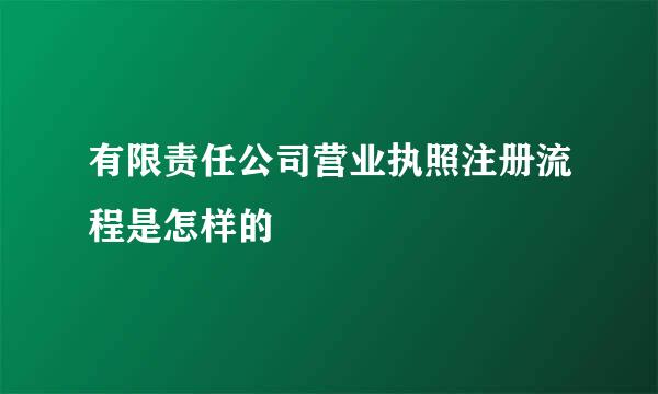 有限责任公司营业执照注册流程是怎样的