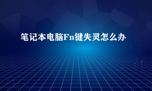 笔记本电脑Fn键失灵怎么办