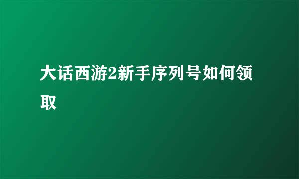 大话西游2新手序列号如何领取