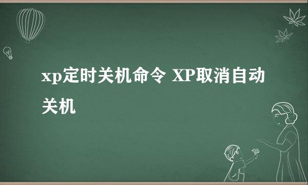 xp定时关机命令 XP取消自动关机