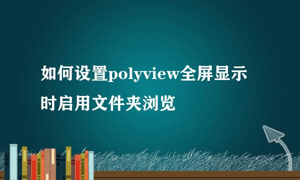 如何设置polyview全屏显示时启用文件夹浏览