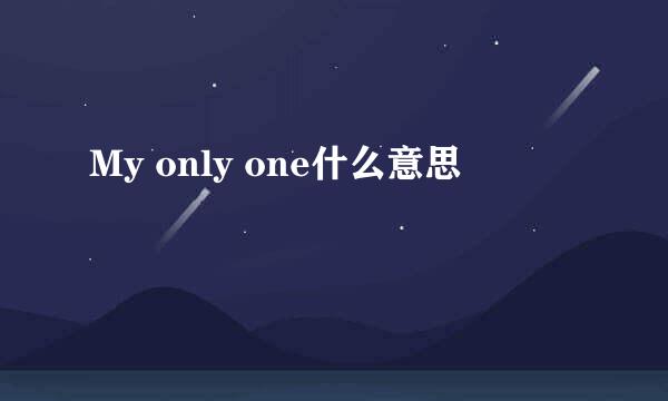 My only one什么意思